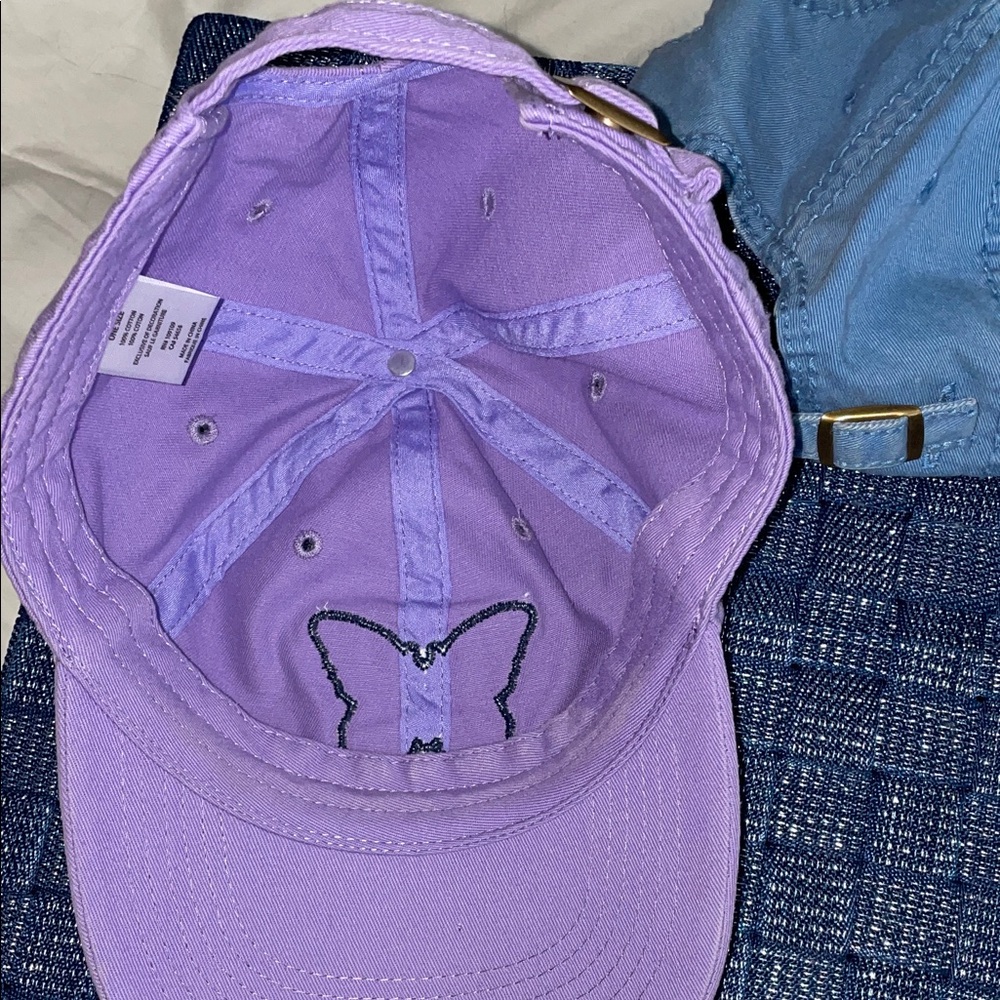 Life Is Good Cap Purple Butterfly and Blue Logo Hats with peace sign . - Picture 3 of 8